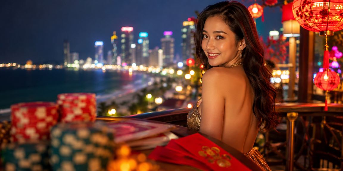 Đèn lồng Sapa và người chơi bài card game trong không khí lễ hội