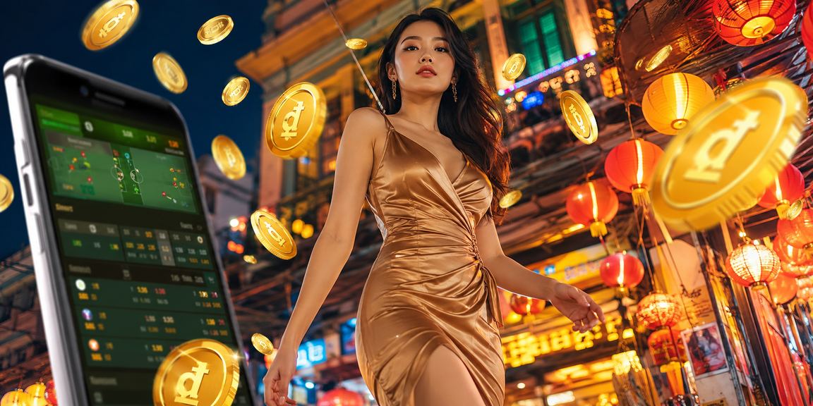 Cảnh đêm sôi động tại sòng bài trực tuyến Việt Nam với ánh đèn neon